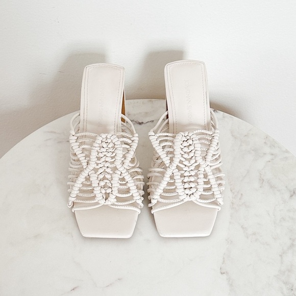 NEW Jonathan Simkhai Audra Macrame Heeled Sandals Ivory Size 35 5 US - Picture 7 of 14